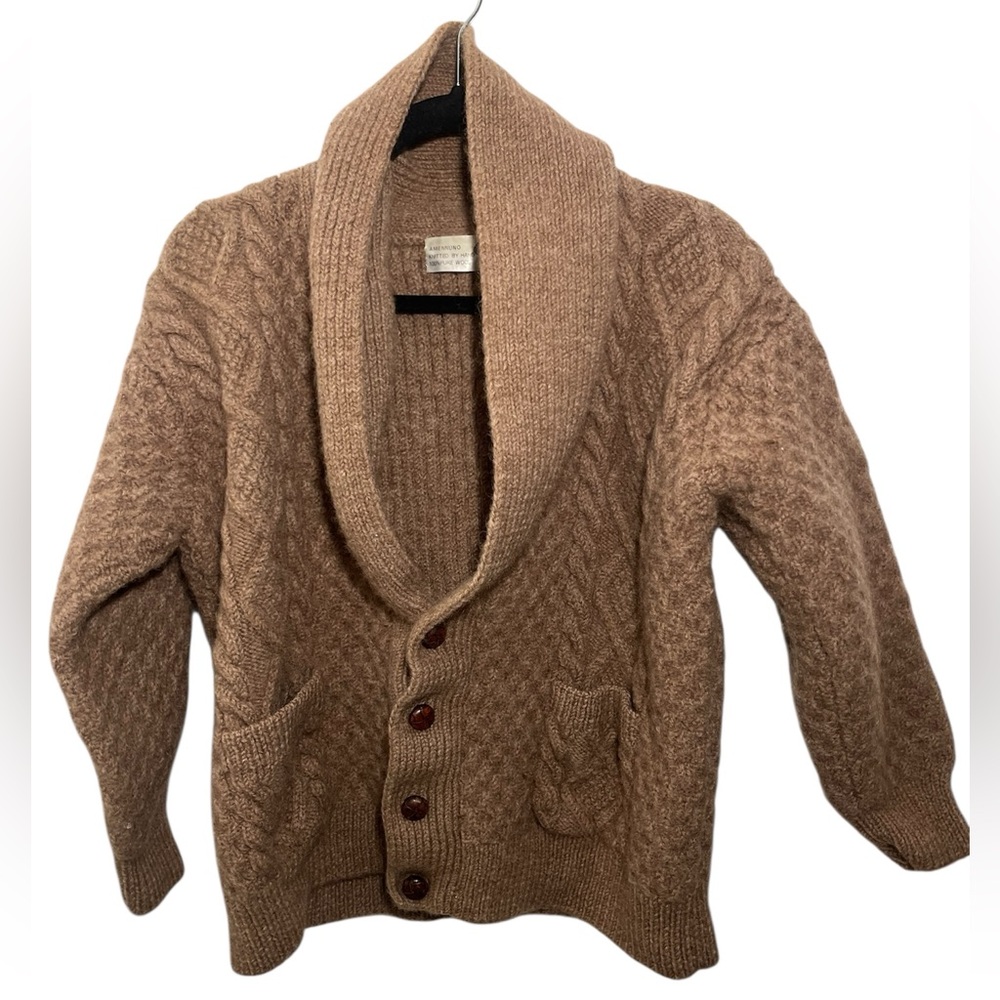 Amennuno Cable Knit Cardigan 100% Pure Wool